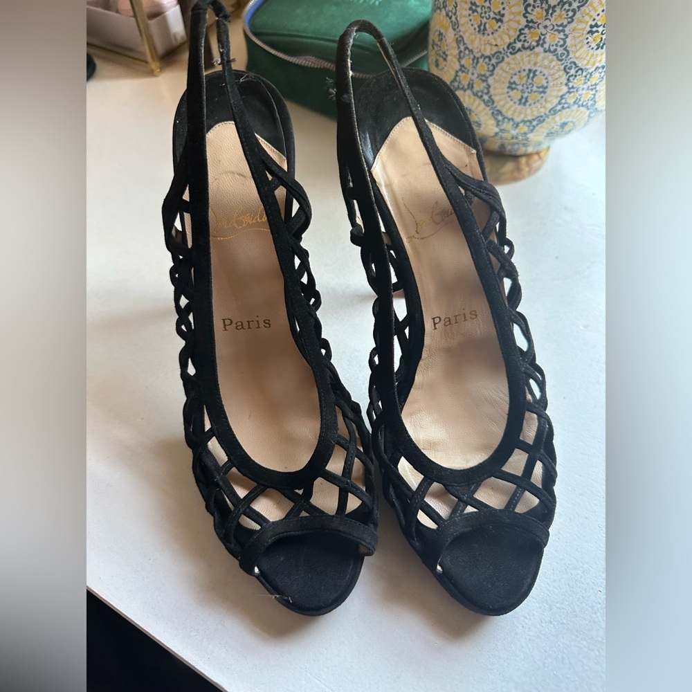 Vintage suede Slingback Heels Christian Louboutin (originally purchased @ TRR)